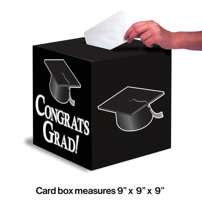 Graduation Card Boxes Black 6 ct