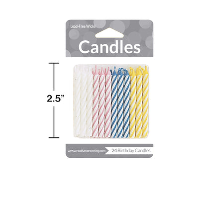Assorted Striped Candles 288 ct