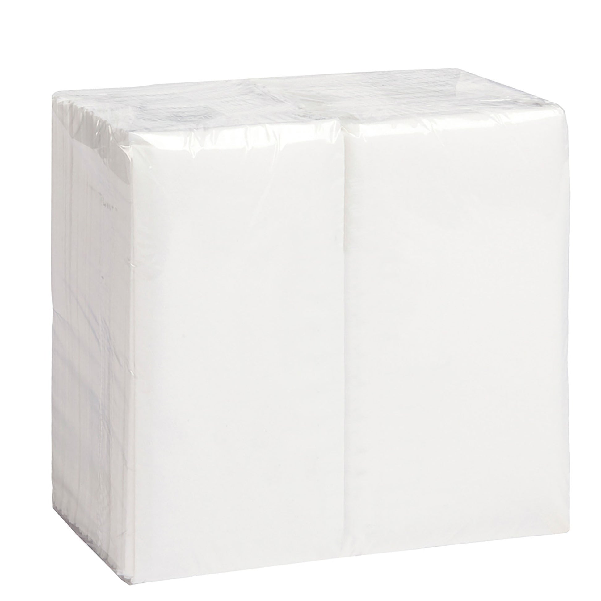 Pack of white napkins in packaging on a white background