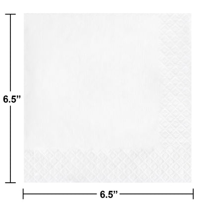 White 2-Ply Luncheon Napkins 600 ct Dimension Image