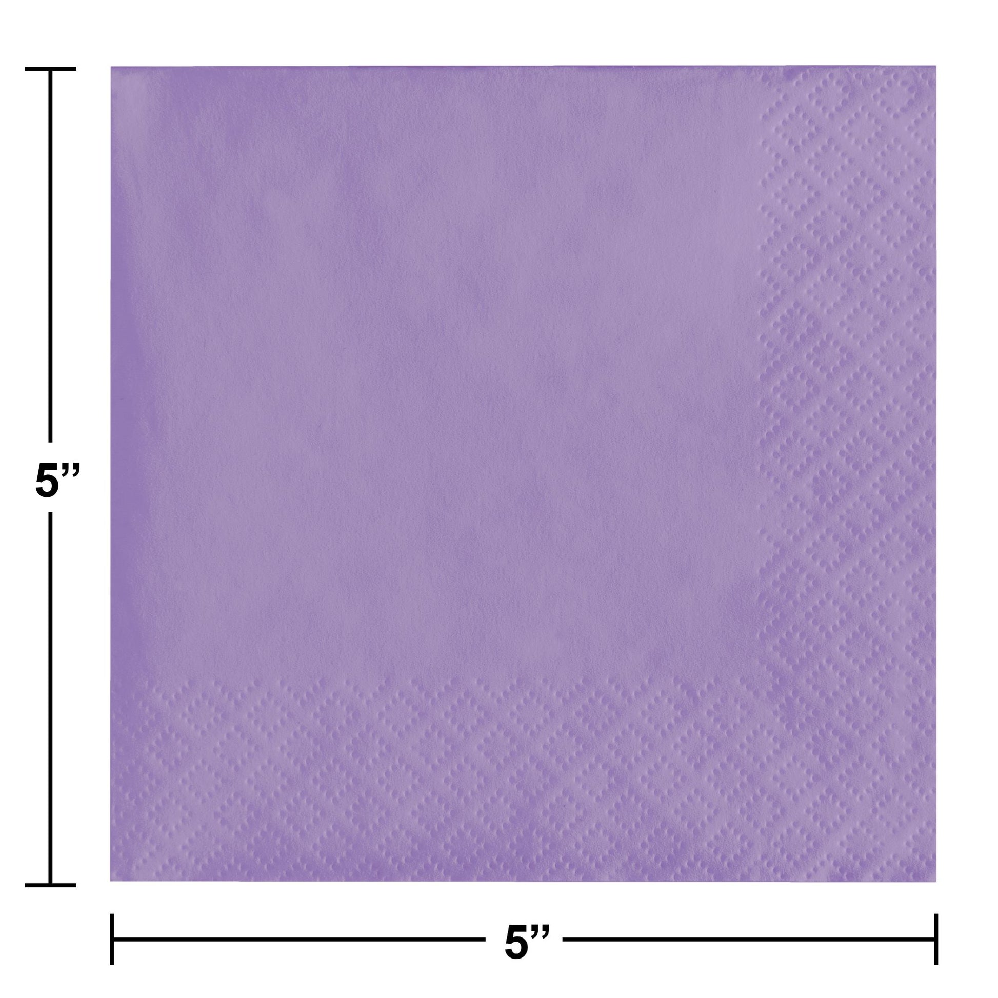 Luscious Lavender 2-Ply Beverage Napkins 600 ct Dimension Image