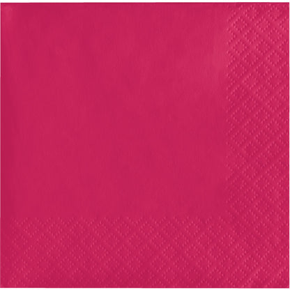 Hot Magenta 2-Ply Beverage Napkins 600 ct