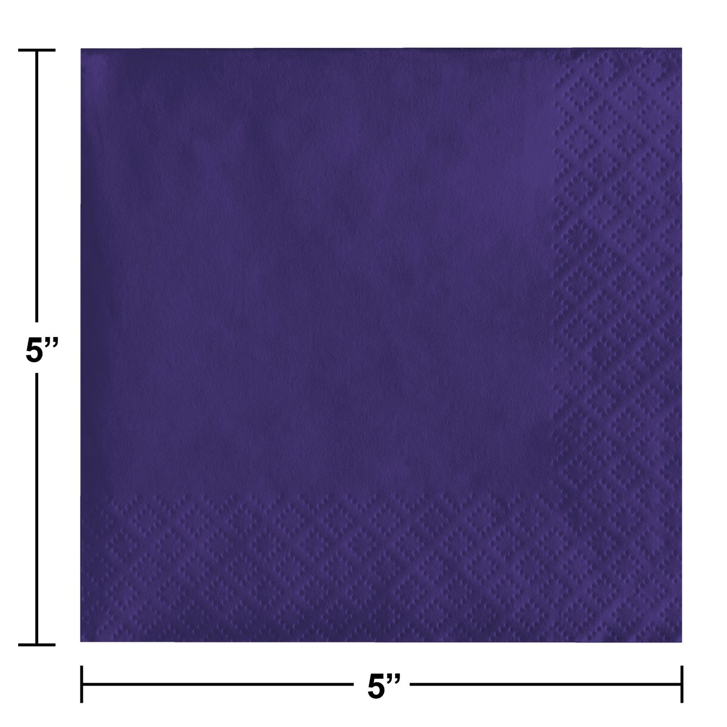 Purple 2-Ply Beverage Napkins 600 ct Dimension Image