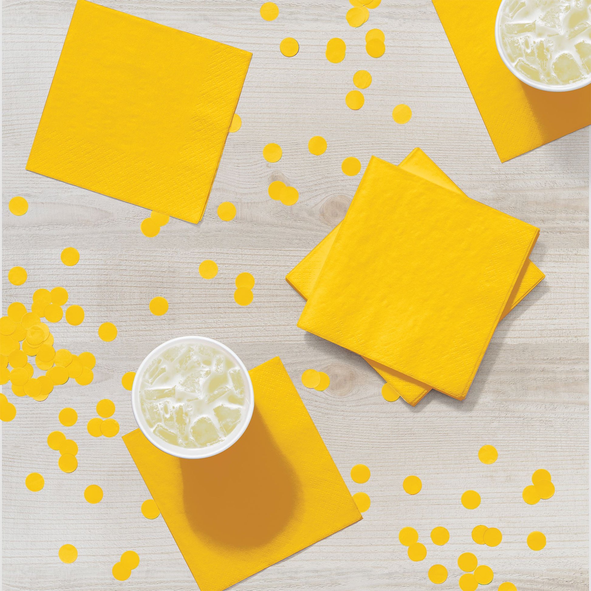 School Bus Yellow 2-Ply Beverage Napkins 1200 ct Lifestyle Image