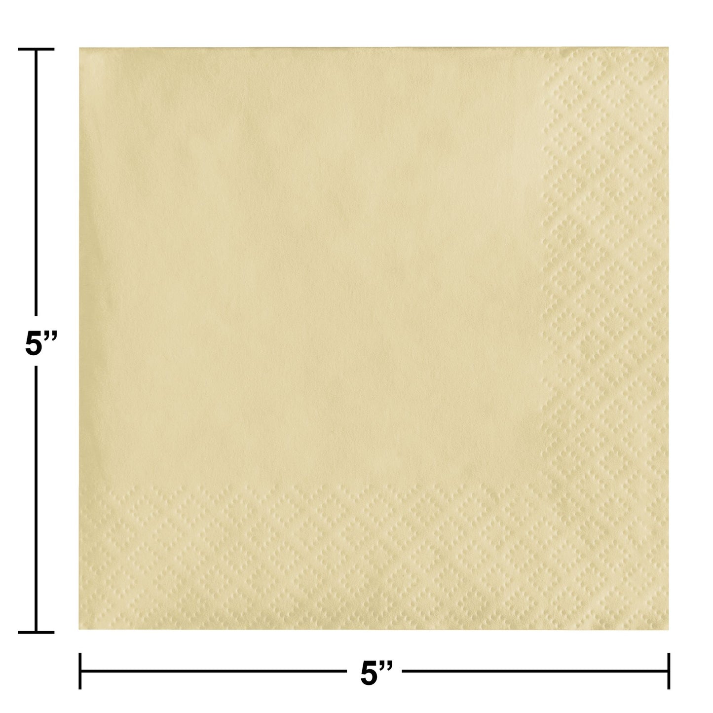 Ivory 2-Ply Beverage Napkins 1200 ct Dimension Image