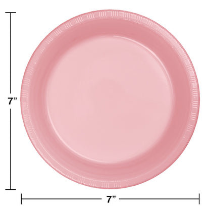 Classic Pink Plastic Dessert Plates 240 ct