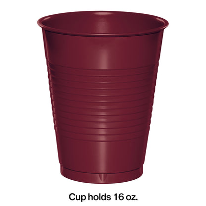 Burgundy 16 oz Plastic Cups 240 ct