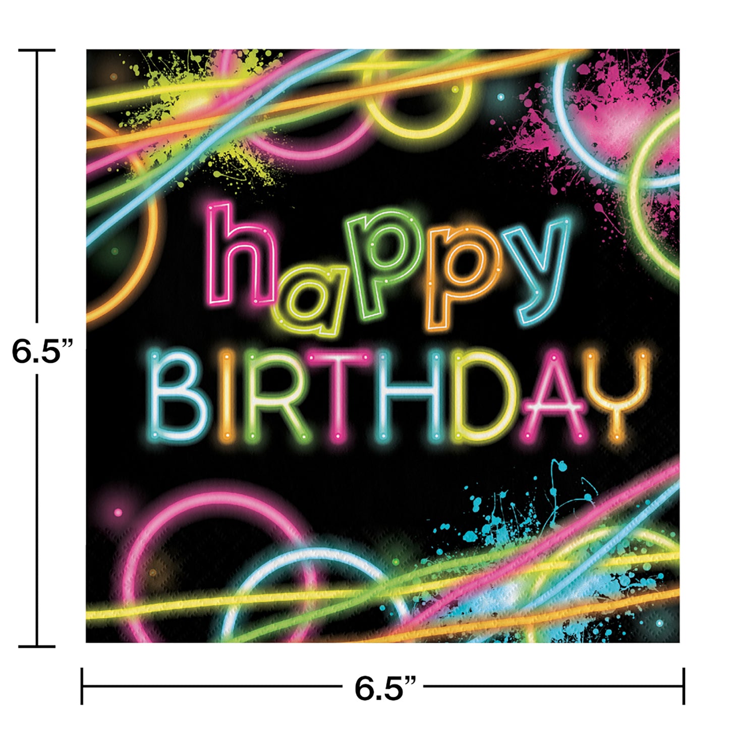 Glow Party Birthday Luncheon Napkins 192 ct
