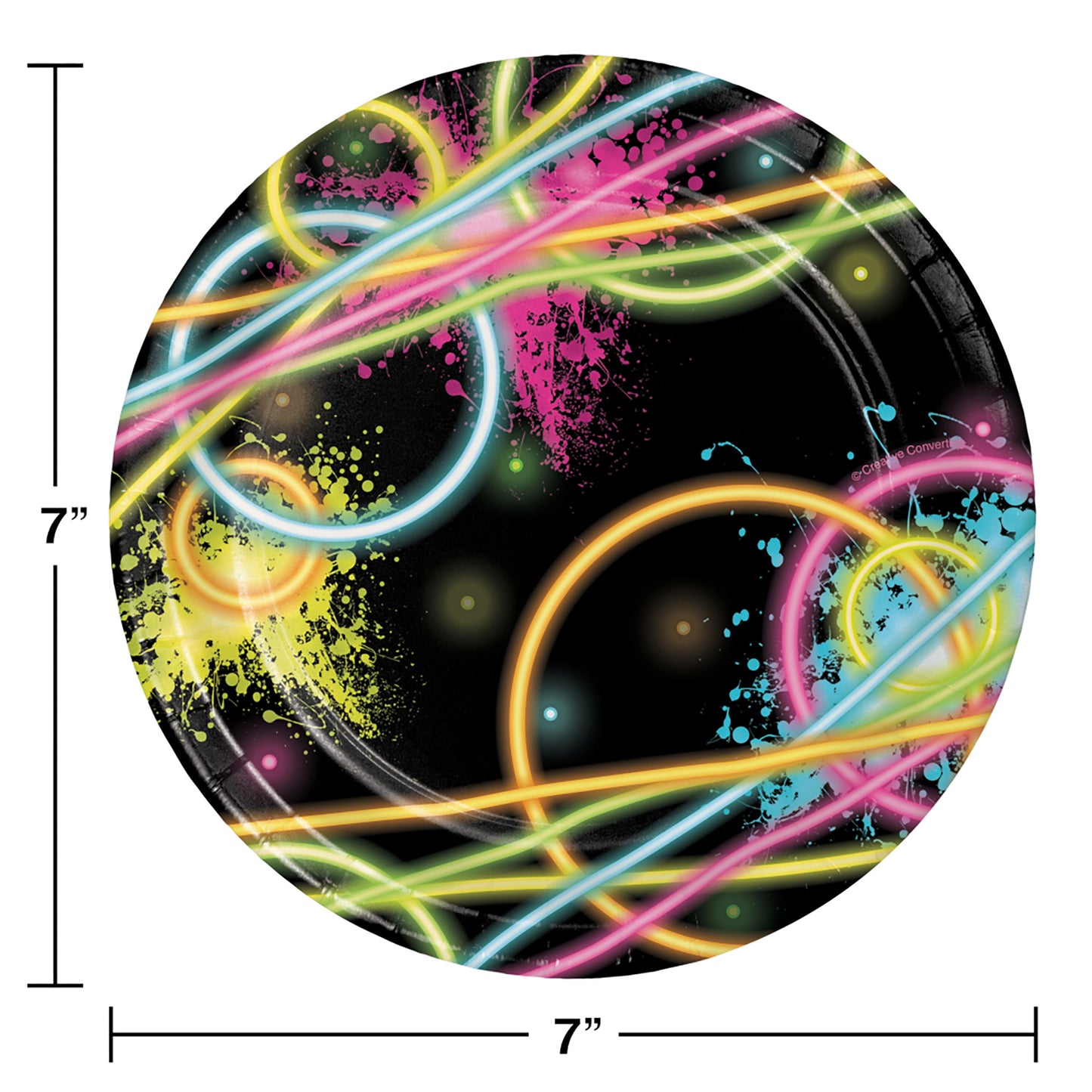 Glow Party Dessert Plates 96 ct