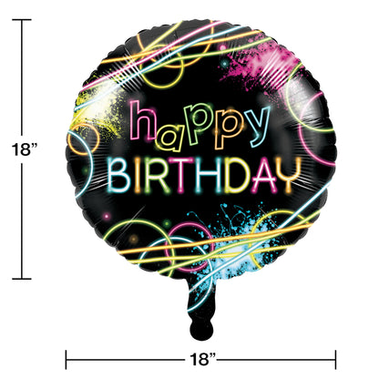 Glow Party Mylar Balloons 10 ct