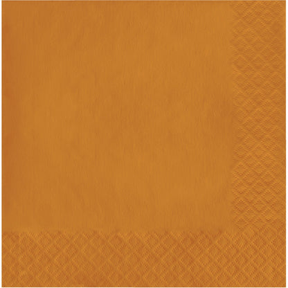 Pumpkin Spice Orange Luncheon Napkins 2-Ply 600 ct