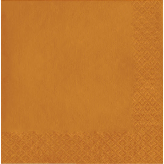Pumpkin Spice Orange Luncheon Napkins 2-Ply 600 ct