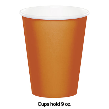 Pumpkin Spice Orange 9 oz Hot & Cold Cups 240 ct