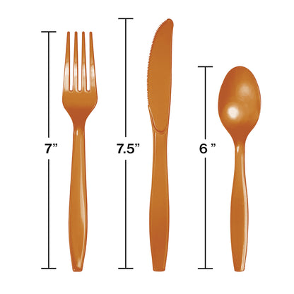 Pumpkin Spice Orange Assorted Plastic Cutlery 288 ct