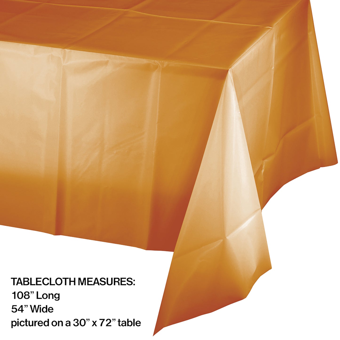 Pumpkin Spice Orange Plastic Tablecloths 12 ct