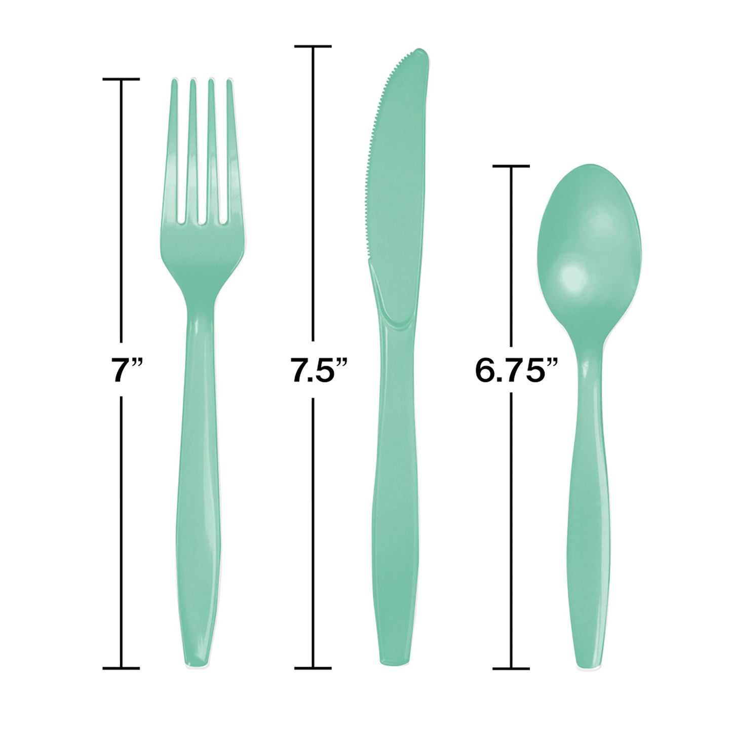 Value Friendly Fresh Mint Green Assorted Plastic Cutlery 216 ct