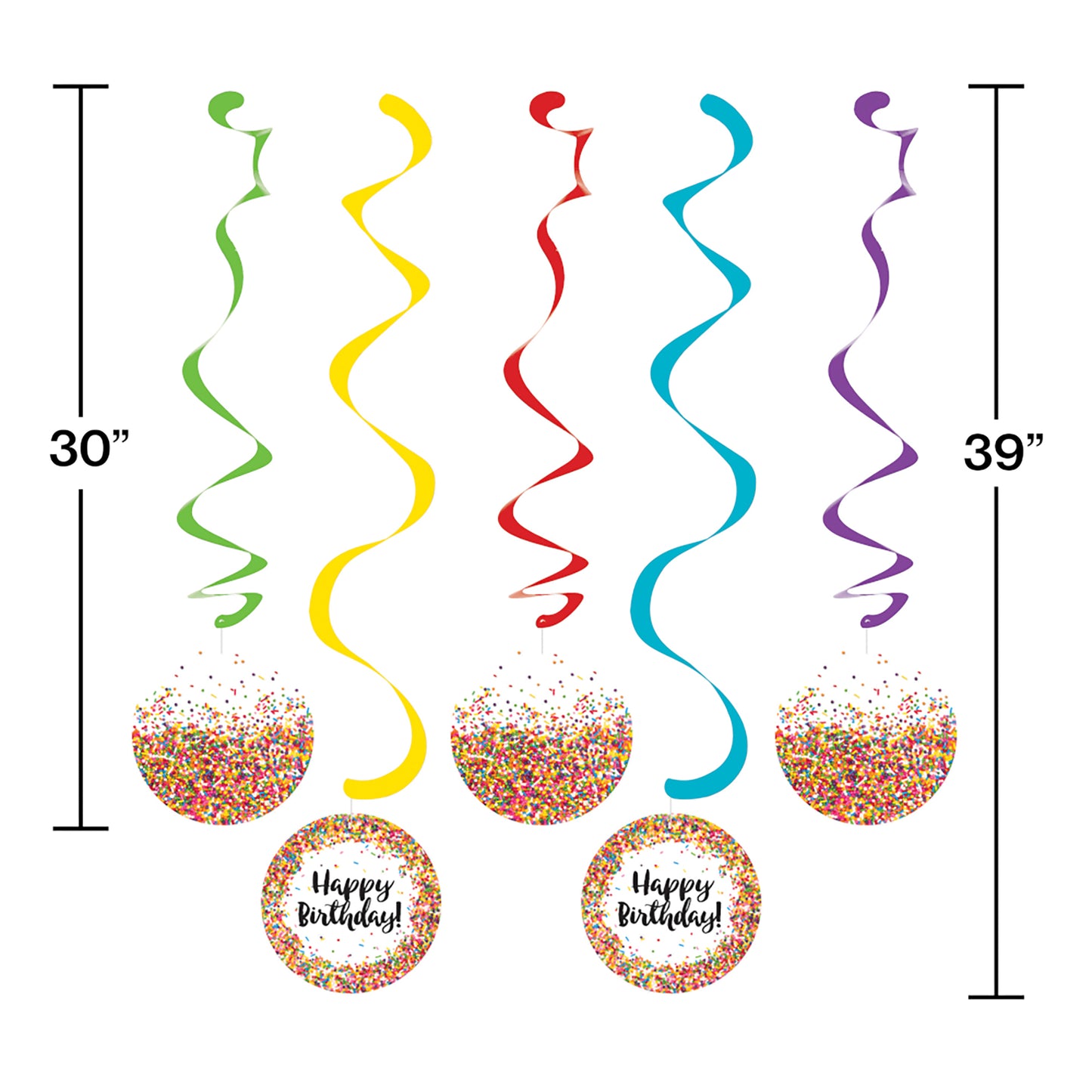 Confetti Sprinkles Dizzy Danglers 30 ct