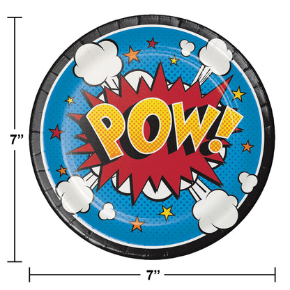 Superhero Slogans Dessert Plates 96 ct