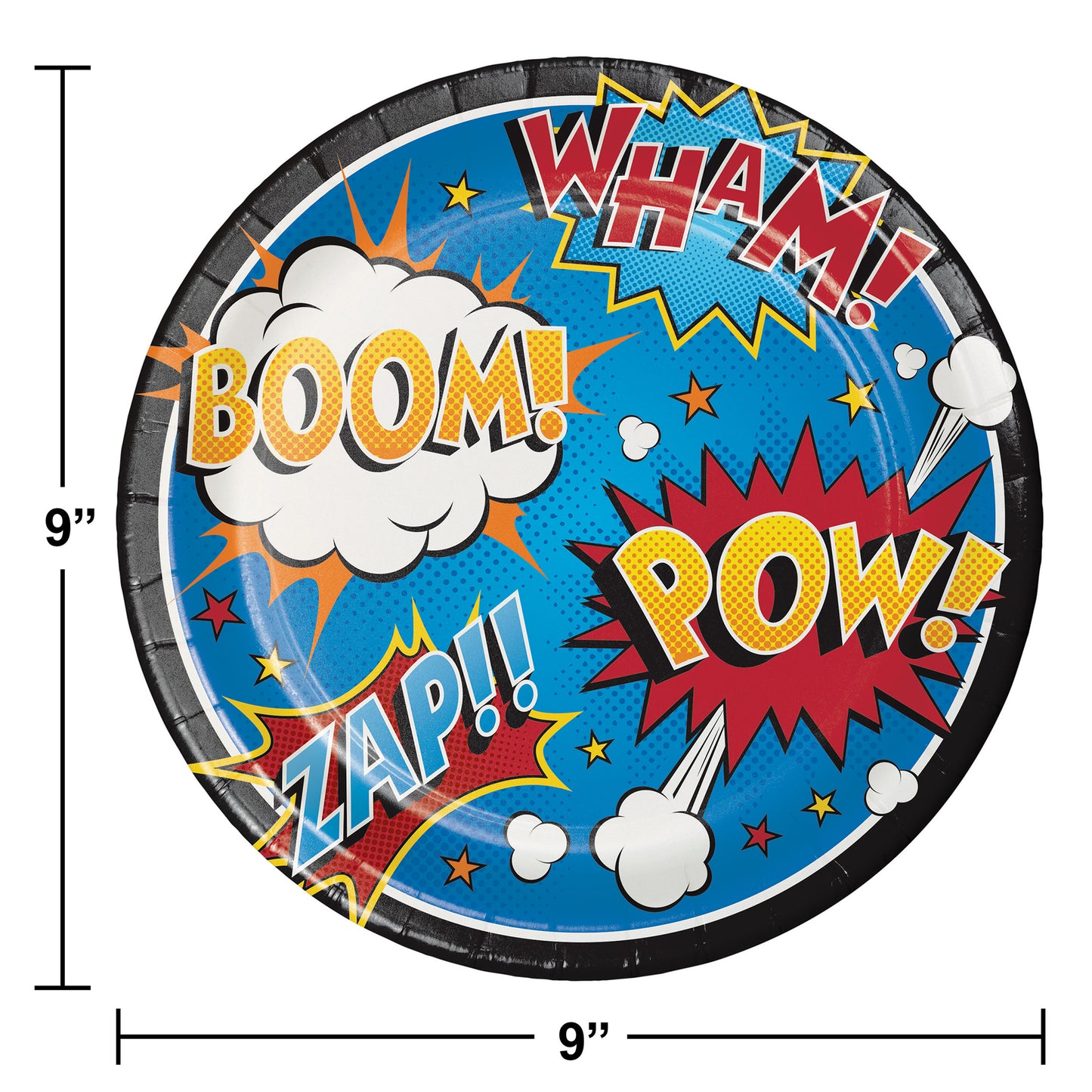 Superhero Slogans Dinner Plates 96 ct