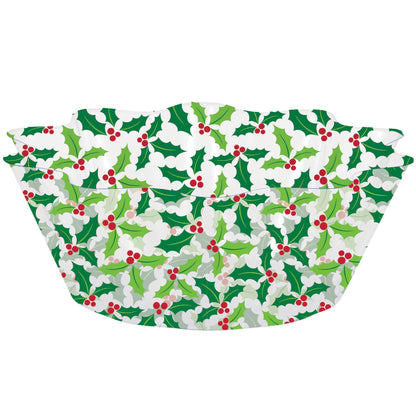 Plastic fluted bowl with all over Christmas holly pattern