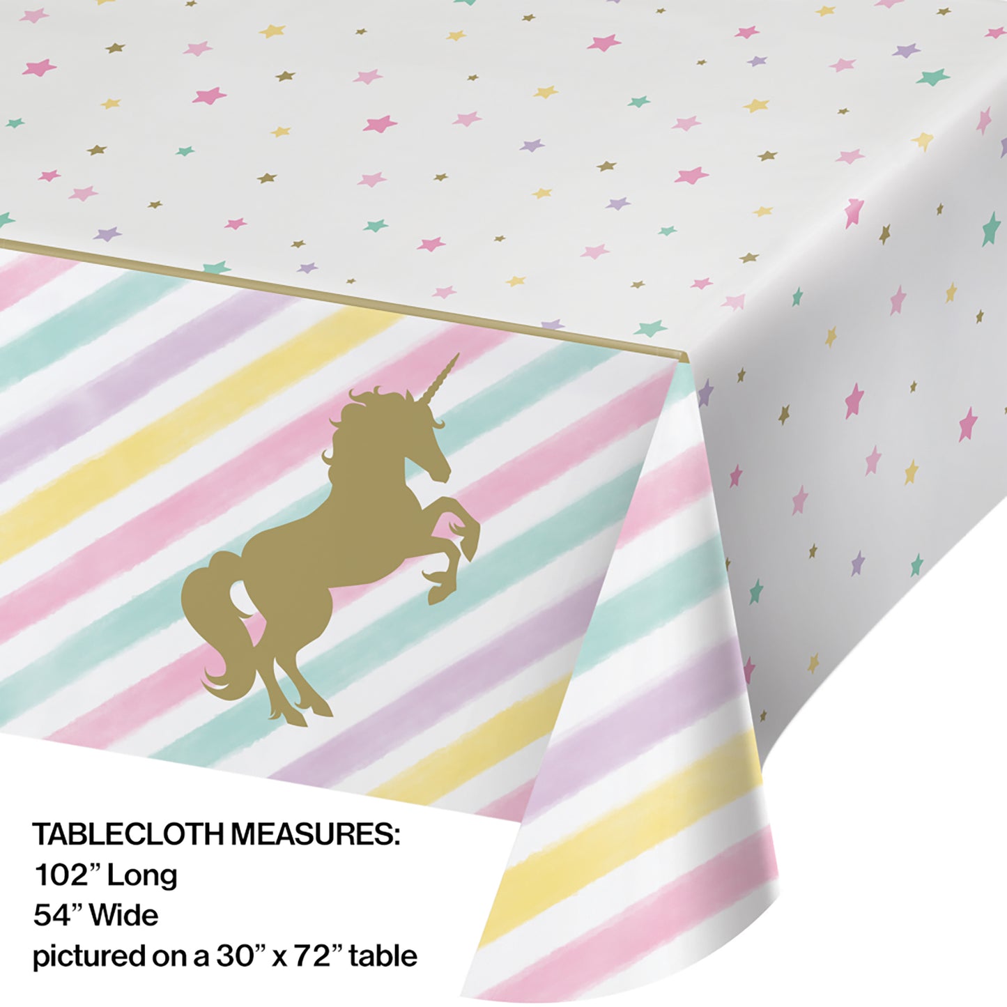 Sparkle Unicorn Plastic Tablecloths 6 ct
