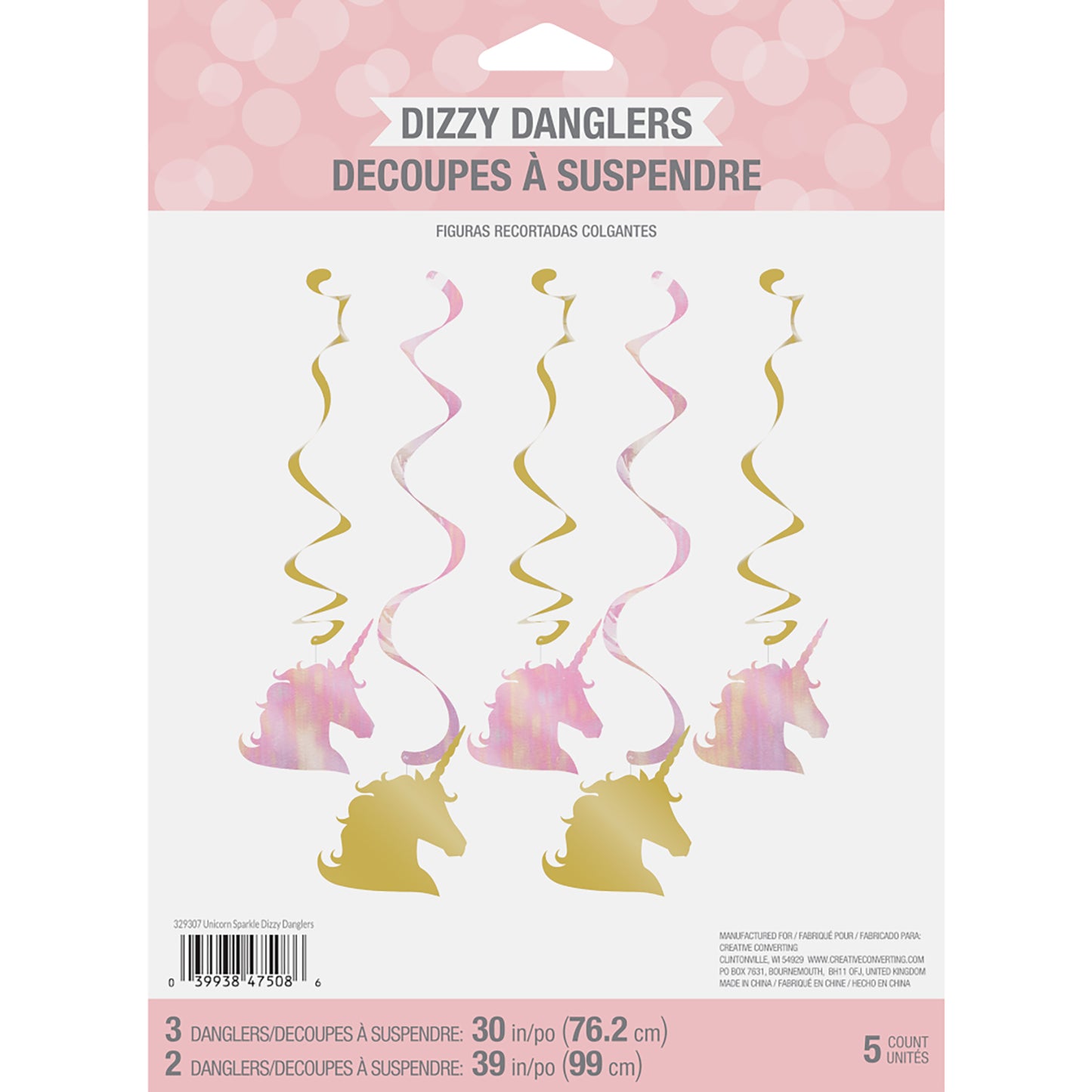 Sparkle Unicorn Dizzy Danglers 30 ct