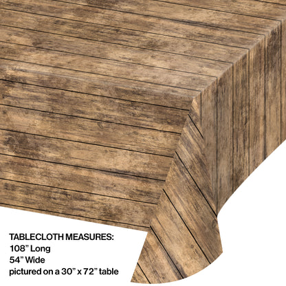 Wood Grain Plastic Tablecloths 6 ct