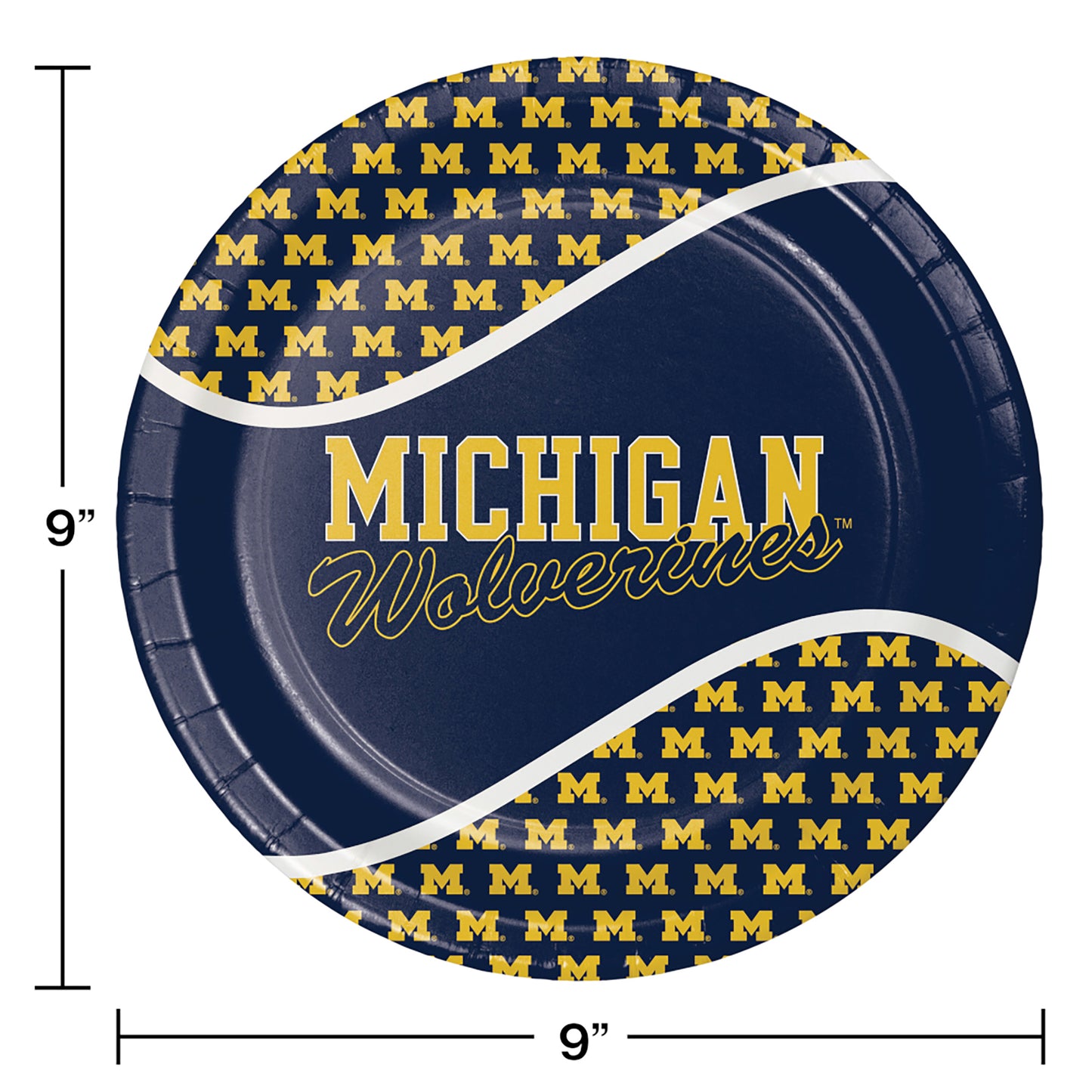 University of Michigan Dinner Plate 96 ct