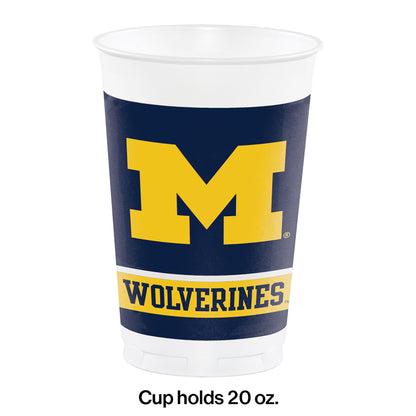 University of Michigan 20 oz Plastic Cups 96 ct