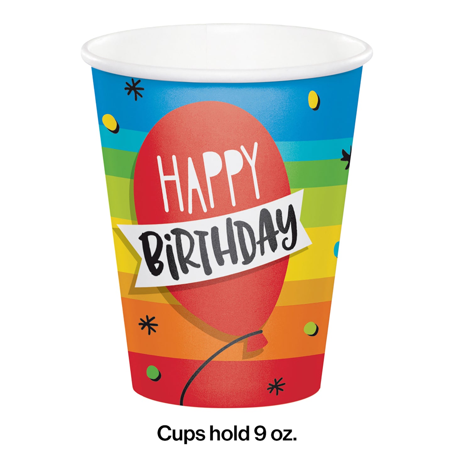 Rainbow Cake 9 oz Cups 96 ct