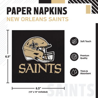Officially Licensed New Orleans Saints NFL Football Luncheon Napkins 192 ct Bulk
