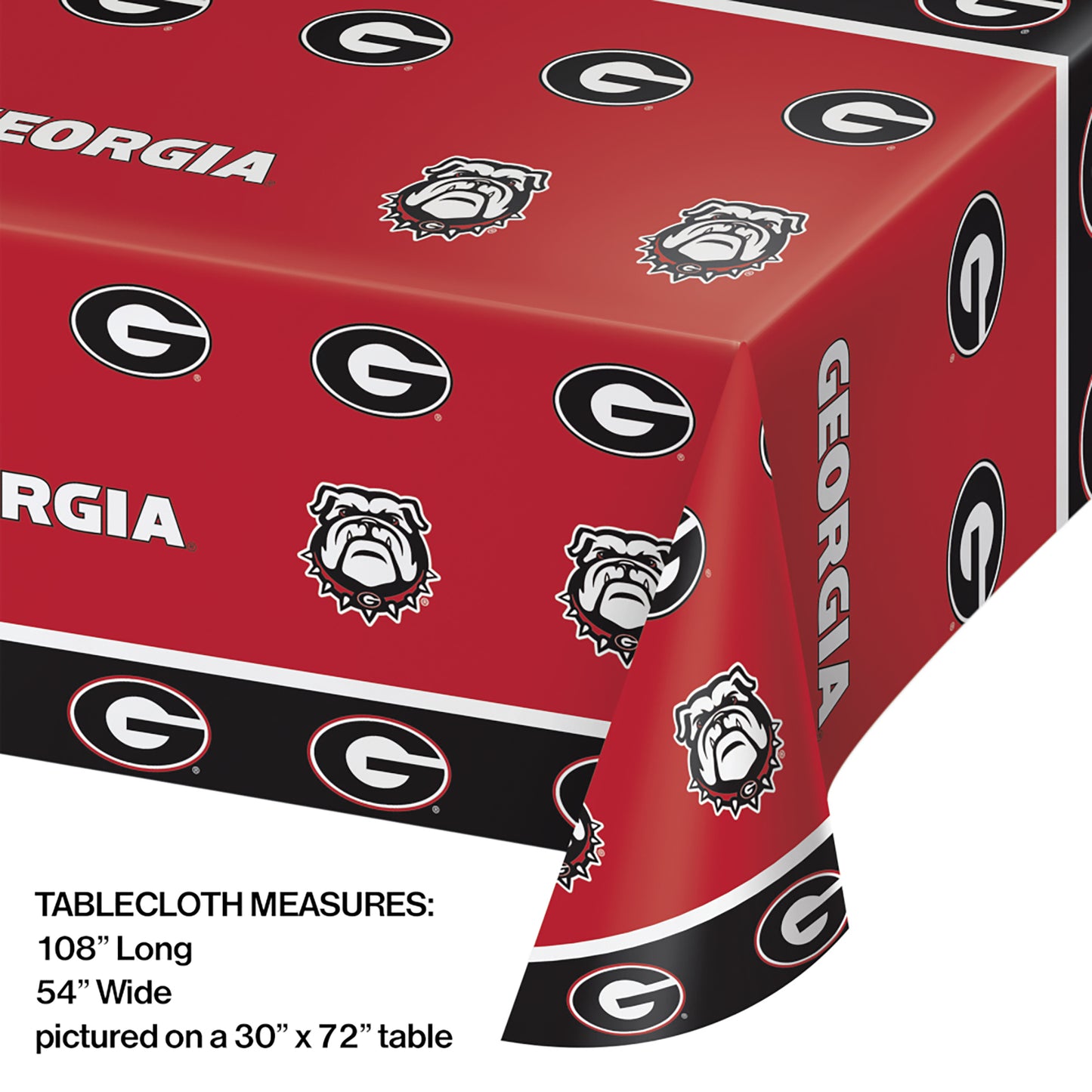 University of Georgia Plastic Tablecloths 12 ct
