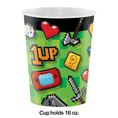 Video Games Party 16 oz Favor Cups 12 ct