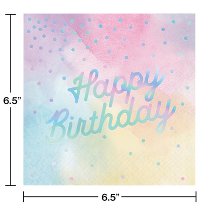Iridescent Party Happy Birthday Luncheon Napkins 192 ct