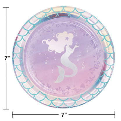 Iridescent Mermaid Party Dessert Plates 96 ct