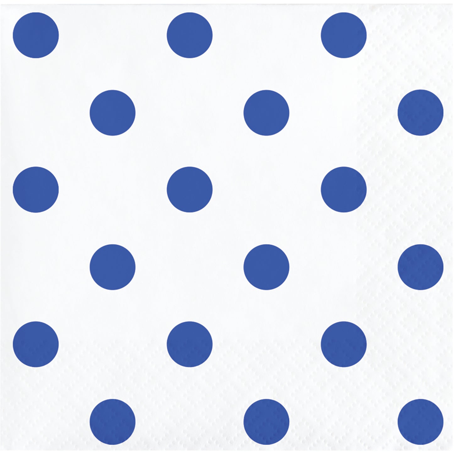 Cobalt Blue Polka Dots and Stripes Beverage Napkins 192 ct