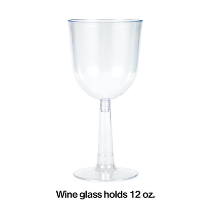 12 oz Plastic Wine Glasses 48 ct
