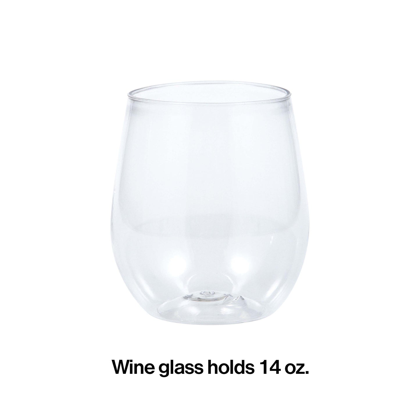 14 oz Plastic Stemless Wine Glasses 24 ct