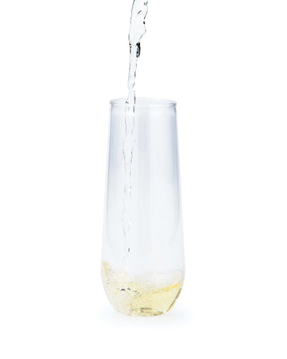 9 oz Plastic Stemless Champagne Flutes 24 ct