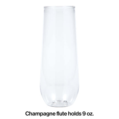 9 oz Plastic Stemless Champagne Flutes 24 ct