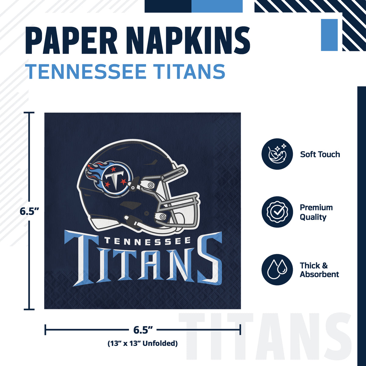 Officially Licensed Tennessee Titans NFL Football Luncheon Napkins 192 ct Bulk