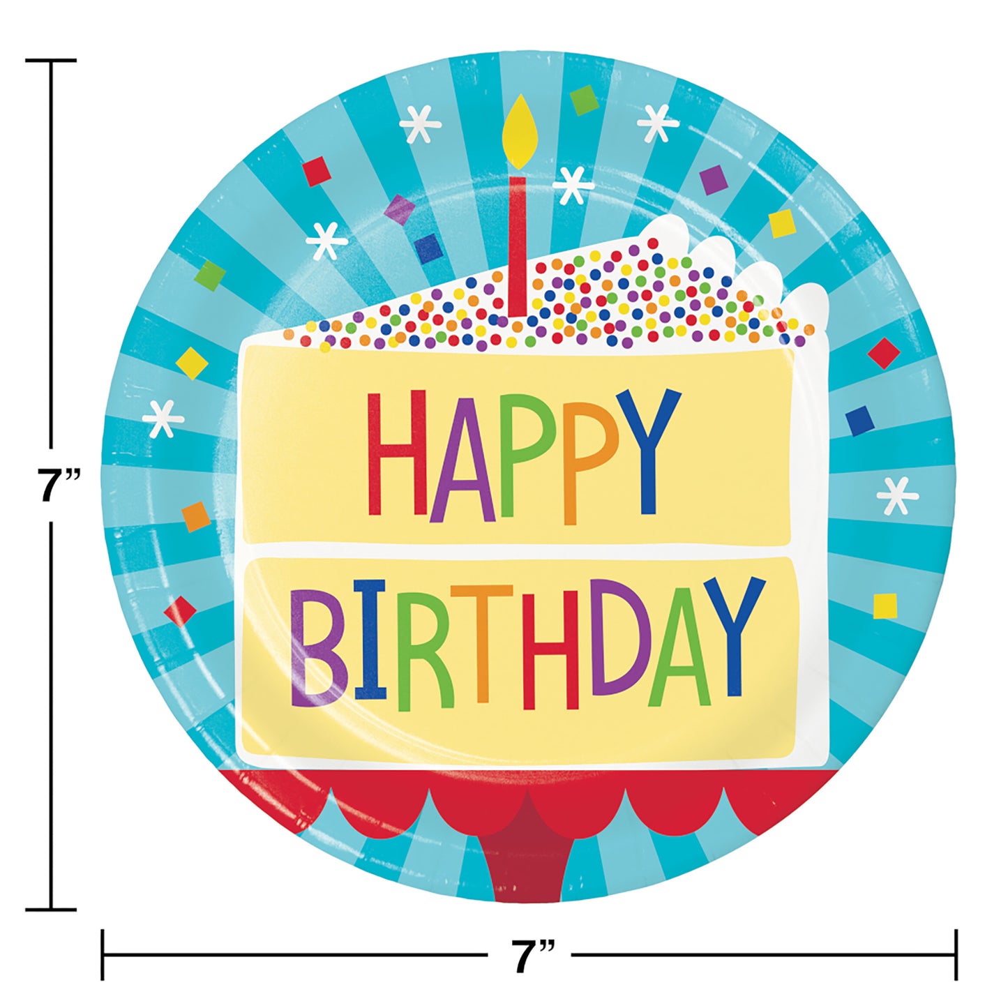 Cake Birthday Dessert Plates 96 ct