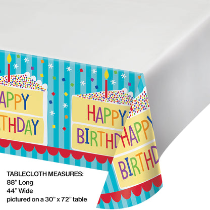 Cake Birthday Plastic Tablecloths 12 ct