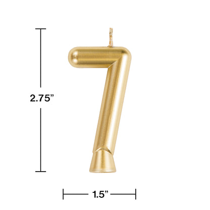 Gold Number 7 Candles 12 ct