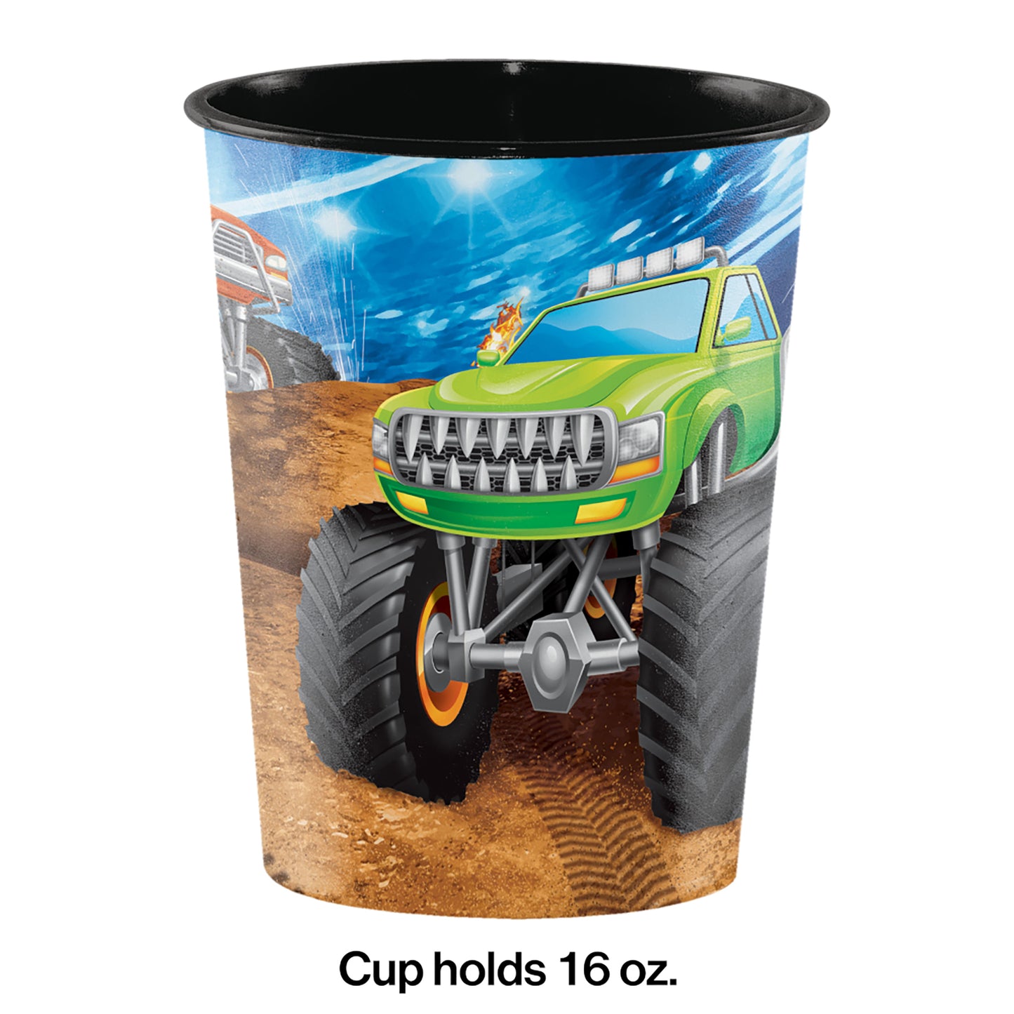 Monster Truck 16 oz Plastic Cups 12 ct