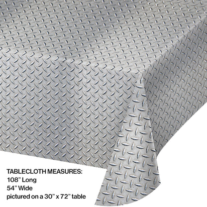 Diamond Plate Plastic Tablecloths 6 ct