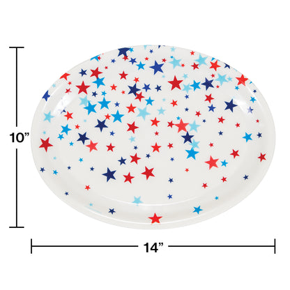 Patriotic Fourth of July Plastic Trays 12 ct