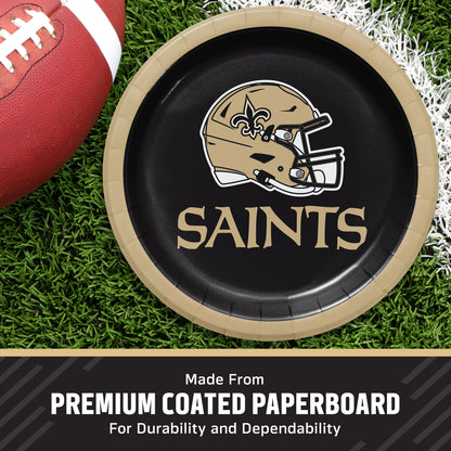 Officially Licensed New Orleans Saints NFL Football Dessert Plates 96 ct Bulk