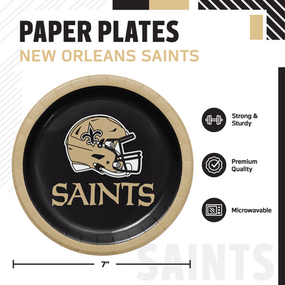 Officially Licensed New Orleans Saints NFL Football Dessert Plates 96 ct Bulk