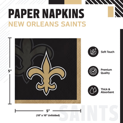 Officially Licensed New Orleans Saints NFL Football Beverage Napkins 192 ct Bulk